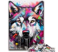 Rompecabezas para Adolescentes, 1000 grafitis de hienas, Rompecabezas para Adultos, para aliviar el estrés, Pasar el rato en casa e interactuar Entre Padres e Hijos (26x38cm)