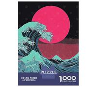 Rompecabezas para Adolescentes 1000 Great Wave, Red Sun Rompecabezas para Adultos Juego De Ingenio Carrera De Velocidad De Manos para Cumpleaños, Navidad 52x38cm/1000pcs