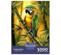 Rompecabezas para Adolescentes 1000 Green and Yellow Parrot on Bamboo Rompecabezas para Adultos Juego Práctico Patrón De Ensamblaje Oferta como Regalos para Toda La Familia 38x26cm/1000pcs
