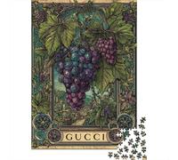 Rompecabezas para Adolescentes 1000 Gucci Grape Vine Art Print Rompecabezas DIY Juguetes Difícil Oferta Difícil como Regalos para Toda La Familia 38x26cm/1000pcs