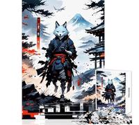 Rompecabezas para Adolescentes: 1000 Guerreros Kitsune Lobos Japón Juguete Educativo Grandes Regalos y Juguetes Juegos Divertidos colección de Artistas Bellas Artes tamaño 38x52cm