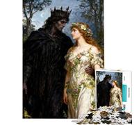 Rompecabezas para Adolescentes 1000 Hades y Perséfone en el Bosque Encantado Difícil y desafiante Desafío difícil Juegos relajantes Apto para Mayores de 14 años (38x52cm)