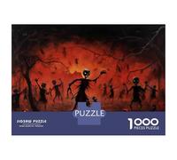 Rompecabezas para Adolescentes 1000 Halloween Horror Scene Rompecabezas para Adultos Juego Práctico Mejora La Memoria para Cumpleaños, Navidad 38x26cm/1000pcs