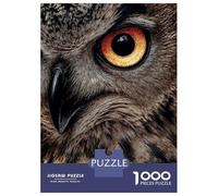 Rompecabezas para Adolescentes 1000 Intense Owl Eye Close-Up Rompecabezas para Adultos Juego Práctico Patrón De Ensamblaje Oferta como Regalos para Toda La Familia 38x26cm/1000pcs