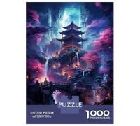Rompecabezas para Adolescentes 1000 Japanese Pagoda Waterfall Landscape Rompecabezas DIY Juguetes Difícil Oferta Difícil como Regalos para Toda La Familia 52x38cm/1000pcs