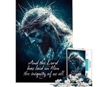 Rompecabezas para Adolescentes 1000 Jesucristo Cordero de Dios Rompecabezas para Adolescentes Juguetes antiestrés Análisis y lógica Ayuda al Cerebro Ejercicio (Tamaño 38x52cm)