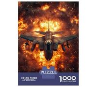 Rompecabezas para Adolescentes 1000 Jet Fighter in Explosion Rompecabezas para Adultos Juego Práctico Mejora La Memoria para Cumpleaños, Navidad 52x38cm/1000pcs