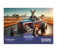 Rompecabezas para Adolescentes 1000 Kangaroo Hot Rod Road Trip Rompecabezas para Adultos Juego Práctico Patrón De Ensamblaje Oferta como Regalos para Toda La Familia 70x50cm/1000pcs