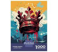 Rompecabezas para Adolescentes 1000 King Crown Graffiti Art Print Rompecabezas DIY Juguetes Difícil Oferta Difícil como Regalos para Toda La Familia 38x26cm/1000pcs
