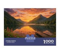 Rompecabezas para Adolescentes 1000 Lake at Sunset with Mountain View Rompecabezas para Adultos Juguetes De Bricolaje Análisis Y Lógica Ayudan A Ejercitar El Cerebro 52x38cm/1000pcs