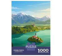 Rompecabezas para Adolescentes 1000 Lake Bled Travel Rompecabezas para Adultos Juguetes De Bricolaje Análisis Y Lógica Ayudan A Ejercitar El Cerebro 52x38cm/1000pcs