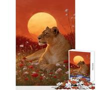 Rompecabezas para Adolescentes: 1000 Leonas en un Campo de Flores Juguete Educativo Grandes Regalos y Juguetes Juegos Divertidos colección de Artistas Bellas Artes tamaño 38x26cm