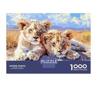 Rompecabezas para Adolescentes 1000 Lion Cub Safari Adventure Rompecabezas para Adultos Juguete Decoración De Pared Alivia El Estrés Ayuda A Ejercitar El Cerebro 38x26cm/1000pcs