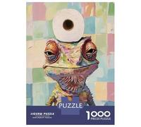 Rompecabezas para Adolescentes 1000 Lizard with Toilet Paper Rompecabezas para Adultos Juego Práctico Patrón De Ensamblaje Oferta como Regalos para Toda La Familia 52x38cm/1000pcs