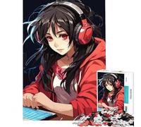 Rompecabezas para Adolescentes 1000 Lofi Gamer Girl para Juego Educativo Juguete de desafío Juego Imposible Ideas para Regalos de cumpleaños (tamaño 38x26cm)