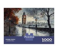 Rompecabezas para Adolescentes 1000 London Rainy Day Scene Rompecabezas para Adultos Juguete Decoración De Pared Alivia El Estrés Ayuda A Ejercitar El Cerebro 70x50cm/1000pcs