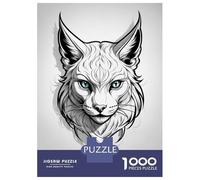 Rompecabezas para Adolescentes 1000 Lynx Head Tribal Rompecabezas para Adultos Juego Práctico Patrón De Ensamblaje Oferta como Regalos para Toda La Familia 70x50cm/1000pcs