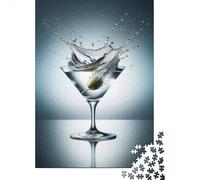 Rompecabezas para Adolescentes 1000 Martini Glass with Olive Splash Rompecabezas DIY Juguetes Difícil Oferta Difícil como Regalos para Toda La Familia 52x38cm/1000pcs