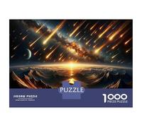 Rompecabezas para Adolescentes 1000 Meteor Shower Over Alien Planet Rompecabezas para Adultos Juego De Ingenio Carrera De Velocidad De Manos para Cumpleaños, Navidad 70x50cm/1000pcs