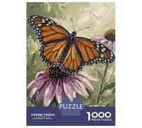 Rompecabezas para Adolescentes 1000 Monarch Butterfly on Echinacea Flower Rompecabezas para Adultos Juegos Relajantes Decoración Perfecta Cumpleaños 38x26cm/1000pcs