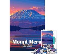 Rompecabezas para Adolescentes 1000 Monte Meru Atardecer para Juego Educativo Desafío Juguete Juegos Familiares Carrera de Velocidad de Manos Regalos de cumpleaños (Tamaño 38x26cm)