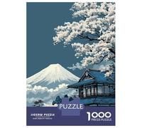 Rompecabezas para Adolescentes 1000 Mount Fuji and Traditional Japanese House Rompecabezas para Adultos Juguete Decoración De Pared Alivia El Estrés Ayuda A Ejercitar El Cerebro 70x50cm/1000pcs