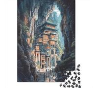 Rompecabezas para Adolescentes 1000 Mystical Mountain Temple Rompecabezas DIY Juguetes Difícil Oferta Difícil como Regalos para Toda La Familia 38x26cm/1000pcs