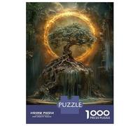 Rompecabezas para Adolescentes 1000 Mystical Tree with Fire Ring Rompecabezas para Adultos Juego Práctico Patrón De Ensamblaje Oferta como Regalos para Toda La Familia 52x38cm/1000pcs