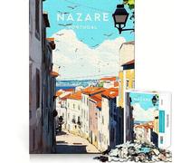 Rompecabezas para Adolescentes 1000 Nazaré,Portugal Street View Exact Cut Play Rompecabezas de ingenio Regalo de Juego Tranquilo Regalo de Arte navideño (50x75cm)