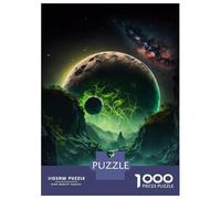 Rompecabezas para Adolescentes 1000 Neon Green Full Moon Rompecabezas para Adultos Juegos Divertidos Regalos para Mujeres Ayuda A Ejercitar El Cerebro 70x50cm/1000pcs