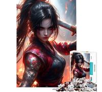 Rompecabezas para Adolescentes 1000 Ninja Girl Difícil y desafiante Juegos relajantes de desafío Difícil Apto para Mayores de 14 años (38x52cm)