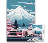 Rompecabezas para Adolescentes 1000 Nissan Skyline Monte Fuji Juego de desafío único Desafío difícil Regalos de cumpleaños Tamaño 38x52cm