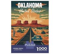 Rompecabezas para Adolescentes 1000 Oklahoma Road Trip Rompecabezas para Adultos Juego Práctico Patrón De Ensamblaje Oferta como Regalos para Toda La Familia 70x50cm/1000pcs