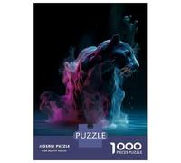 Rompecabezas para Adolescentes 1000 Panther Water Neon Smoke Rompecabezas para Adultos Juego Práctico Patrón De Ensamblaje Oferta como Regalos para Toda La Familia 38x26cm/1000pcs