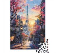 Rompecabezas para Adolescentes 1000 Paris Eiffel Tower Sunset Rompecabezas para Adultos Juguete Decoración De Pared Alivia El Estrés Ayuda A Ejercitar El Cerebro 70x50cm/1000pcs