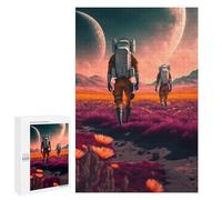 Rompecabezas para Adolescentes 1000 PCS Alien Landscape with Astronauts Rompecabezas para Adolescentes Juguetes Antiestrés Mejora La Memoria 1000 PCS