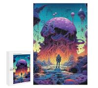 Rompecabezas para Adolescentes 1000 PCS Alien Landscape with Figure Rompecabezas para Adultos Juego Familiar Regalo De Cumpleaños Interacción Entre Padres E Hijos 1000 PCS