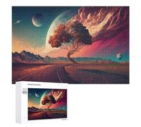 Rompecabezas para Adolescentes 1000 PCS Alien Landscape with Surreal Tree Rompecabezas para Adultos Juegos Familiares Análisis Y Lógica Actividades Divertidas En Casa 1000 PCS