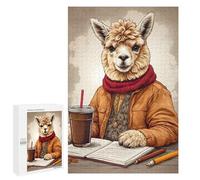 Rompecabezas para Adolescentes 1000 PCS Alpaca Enjoying Coffe Rompecabezas para Adultos Juegos Relajantes Pero Divertidos Y Humorísticos 1000 PCS