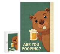 Rompecabezas para Adolescentes 1000 PCS Are You Pooping Bober Beaver Rompecabezas Juguetes Antiestrés Corte De Precisión Interacción Entre Padres E Hijos 1000 PCS