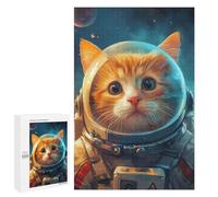 Rompecabezas para Adolescentes 1000 PCS Astronaut Cute Cartoon Cat Rompecabezas para Adultos Juego Familiar Decoración Desafiante De Completar 1000 PCS