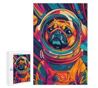 Rompecabezas para Adolescentes 1000 PCS Astronaut Pug Space Animal Rompecabezas para Adultos Juego Familiar Decoración Desafiante De Completar 1000 PCS