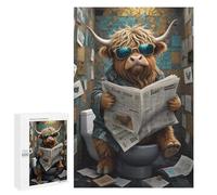 Rompecabezas para Adolescentes 1000 PCS Baby Highland Cow Toilet Rompecabezas para Adultos Juegos Relajantes Pero Divertidos Y Humorísticos 1000 PCS
