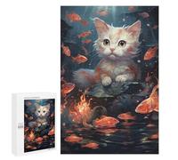 Rompecabezas Para Adolescentes 1000 PCS Becoming Koi Kitten Puzzle Para Adultos Juegos Relajantes Decoración Del Hogar Regalos Únicos Para Cumpleaños Y Navidad 1000 PCS