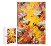 Rompecabezas para Adolescentes 1000 PCS Bee Painting Rompecabezas para Adultos Juguetes Antiestrés para La Diversión Familiar Interacción Entre Padres E Hijos 1000 PCS