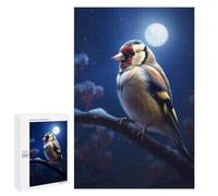 Rompecabezas para Adolescentes 1000 PCS Bird Goldfinch Moonlight Rompecabezas para Adultos Juguetes Antiestrés para La Diversión Familiar Interacción Entre Padres E Hijos 1000 PCS