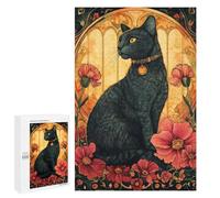 Rompecabezas para Adolescentes 1000 PCS Black Cat Art Deco Rompecabezas para Adultos Juegos Relajantes Decoración Perfecta Regalos De Cumpleaños Y Únicos 1000 PCS