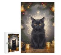Rompecabezas para Adolescentes 1000 PCS Black Cat Christmas Rompecabezas para Adultos Juego De Ingenio Decoración del Hogar Regalos para Reducir El Estrés 1000 PCS