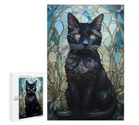 Rompecabezas para Adolescentes 1000 PCS Black Cat Kintsugi Art Rompecabezas para Adolescentes Juegos Relajantes Regalos para Mujeres Actividades Divertidas En Casa 1000 PCS