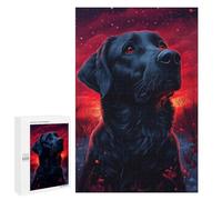 Rompecabezas para Adolescentes 1000 PCS Black Labrador Red Sunset Rompecabezas para Adultos Juego De Ingenio Decoración del Hogar Regalos para Reducir El Estrés 1000 PCS